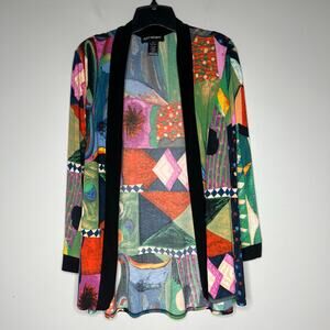 Vintage Soft Works Abstract Kimono Cardigan Women's S/P Lagenlook Artsy Art Boho